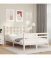 vidaXL Bed Frame with Headboard White 120x200 cm Solid Wood