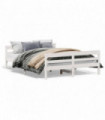 vidaXL Bed Frame with Headboard White 120x200 cm Solid Wood Pine