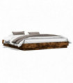 vidaXL Bed Frame with LED Lights Smoked Oak 200x200 cm