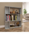 vidaXL Book Cabinet/Room Divider Concrete Grey 80x24x96 cm Engineered Wood