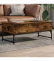 vidaXL Coffee Table Smoked Oak 100x50x40 cm Engineered Wood and Metal