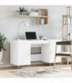 vidaXL Desk White 140x50x75 cm Engineered Wood