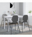 vidaXL Dining Table White 114x71x75 cm Solid Rubber Wood