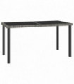 vidaXL Garden Dining Table Grey 140x70x73 cm Poly Rattan