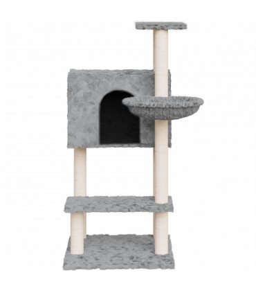 Cat Tree with Sisal Scratching Posts Light Grey 108.5 cm