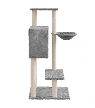 Cat Tree with Sisal Scratching Posts Light Grey 108.5 cm