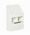 Children's Bookcase, Toy Organiser w/ Wheels, for Bedroom - White