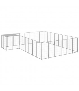Dog Kennel Silver 15.73 m� Steel