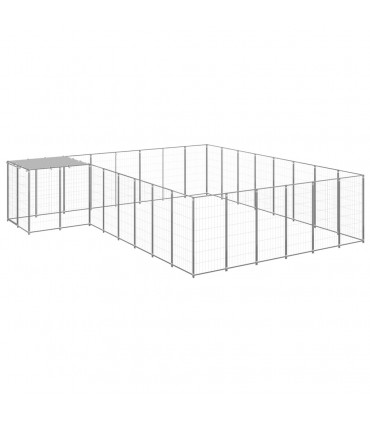 Dog Kennel Silver 15.73 m� Steel
