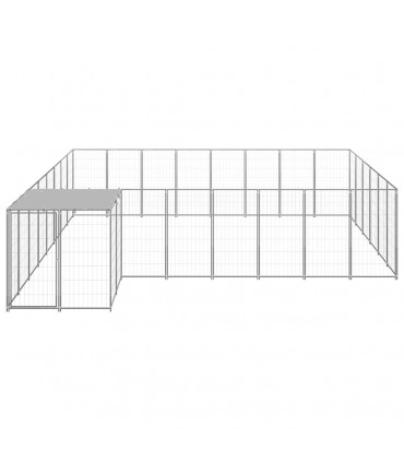 Dog Kennel Silver 15.73 m� Steel