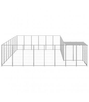 Dog Kennel Silver 15.73 m� Steel