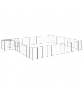 Dog Kennel Silver 37.51 m� Steel