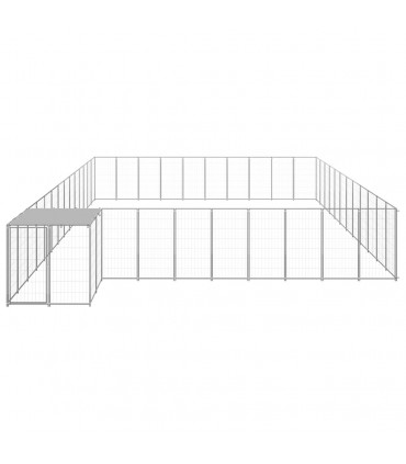 Dog Kennel Silver 37.51 m� Steel