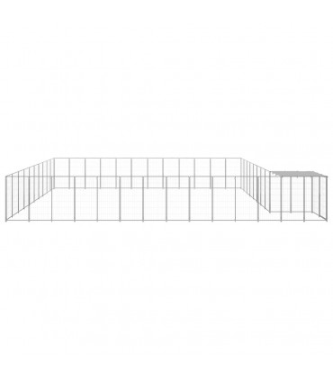 Dog Kennel Silver 37.51 m� Steel