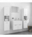 vidaXL Bathroom Furniture Set White Engineered Wood