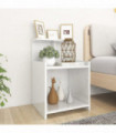 vidaXL Bed Cabinet High Gloss White 40x35x60 cm Engineered Wood