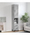 vidaXL Highboard Concrete Grey 34.5x34x180 cm Engineered Wood