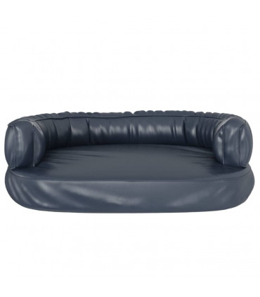 Ergonomic Foam Dog Bed Dark Blue 60x42 cm Faux Leather