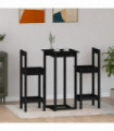vidaXL 3 Piece Bar Set Black Solid Wood Pine