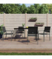 vidaXL 5 Piece Garden Dining Set Poly Rattan and Steel