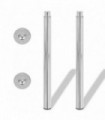 2 Telescopic Table Legs Chrome 710 mm-1100 mm