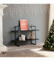 2-Tier Book Cabinet Grey 100x30x70 cm Engineered Wood