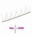 5-row Stainless Steel Bird & Pigeon Spikes Set of 40 20 m