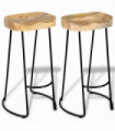 Bar Stools 2 pcs Solid Mango Wood