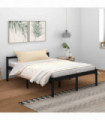 Bed Frame Black Solid Wood Pine 160x200 cm 5FT King Size
