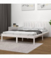 Bed Frame White Solid Wood Pine 200x200 cm