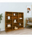 CD Cabinet Smoked Oak 102x23x89.5 cm Engineered Wood