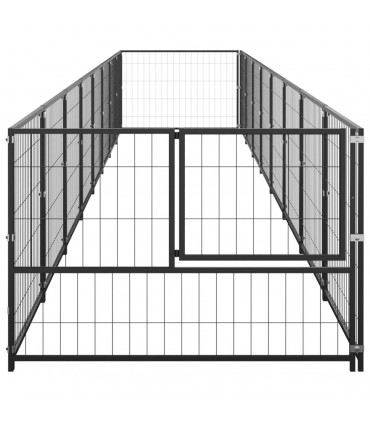 vidaXL Dog Kennel Black 8 m² Steel
