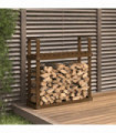Firewood Rack Honey Brown 110x35x108.5 cm Solid Wood Pine