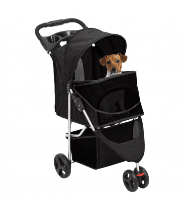 Folding Dog Stroller Black 80x46x98 cm Oxford Fabric