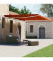 Freestanding Manual Retractable Awning 450x300 cm Orange/Brown
