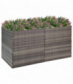 Garden Planter Grey 157x80x80 cm Poly Rattan