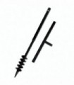 Ground Drill with Handle Auger Bit 80 mm Double Spirals Steel Black