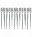 Ground Spikes 12 pcs Silver 7x7x75 cm Galvanised Steel