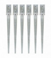 Ground Spikes 6 pcs Silver 7x7x75 cm Galvanised Steel