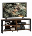 HOMCOM 50" TV Stand Cabinet, TV Unit with Storage Shelves, Rustic Brown