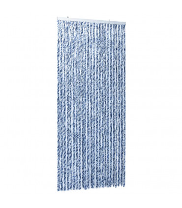 Insect Curtain Blue, White and Silver 100x220 cm Chenille