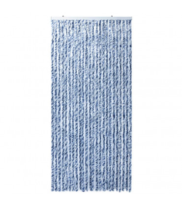Insect Curtain Blue, White and Silver 100x220 cm Chenille