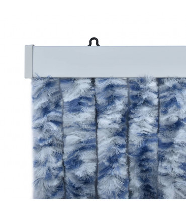 Insect Curtain Blue, White and Silver 100x220 cm Chenille