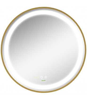 LED Bathroom Mirror Wall Mounted Round Vanity Mirror w/ Lights, Time Display