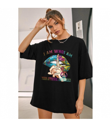 Ladies Oversized Whishper Words of Wisdom Short Sleeves T Shirt Top