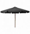 Outdoor Parasol with Wooden Pole 330 cm Anthracite