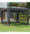 Party Tent with 4 Mesh Sidewalls Anthracite 3x3 m HDPE