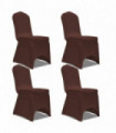 Stretch Chair Cover 4 pcs Brown