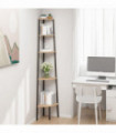 vidaXL 5-Tier Corner Shelf Light Brown and Black 45.5x31.5x180 cm