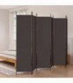 vidaXL 6-Panel Room Divider Brown 300x200 cm Fabric